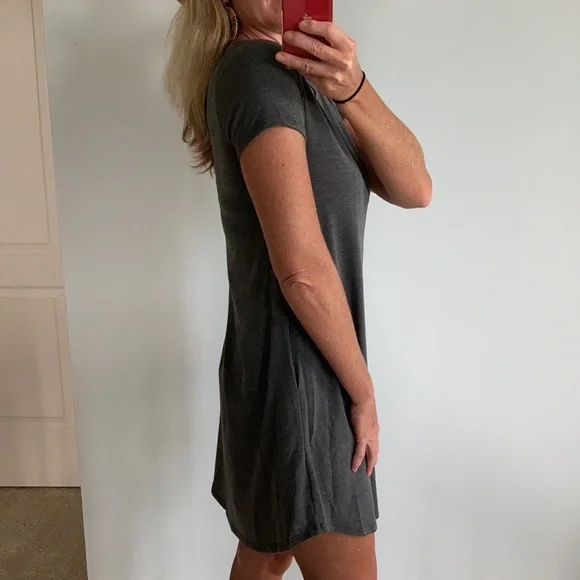 Grey Cutout Detail Shift Dress - Picture 9 of 14